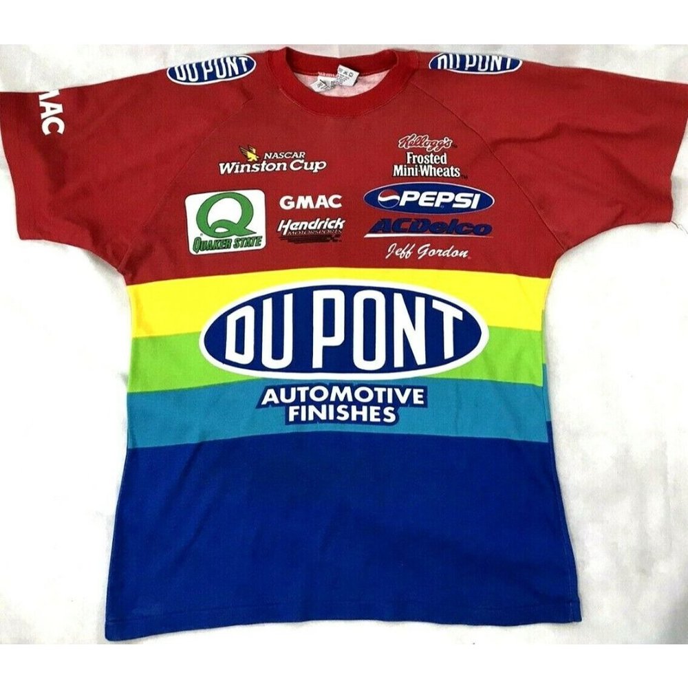 Vintage 1998 #24 Jeff Gordan Du Pont Shirt Mens XL All Over Print / Pepsi GMAC